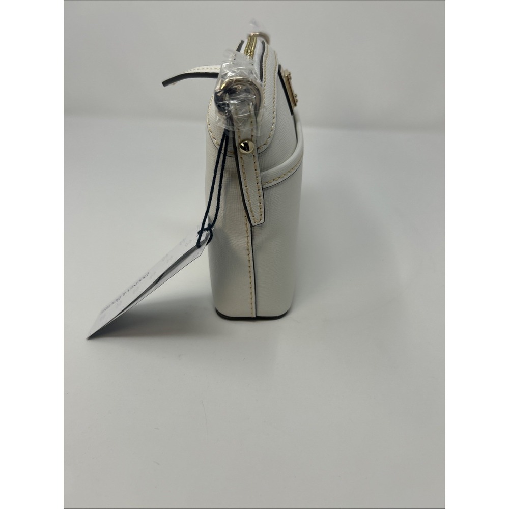 NWT Dooney & Bourke Saffiano Mini Domed Crossbody Off White Gold Hardware - Picture 5 of 11